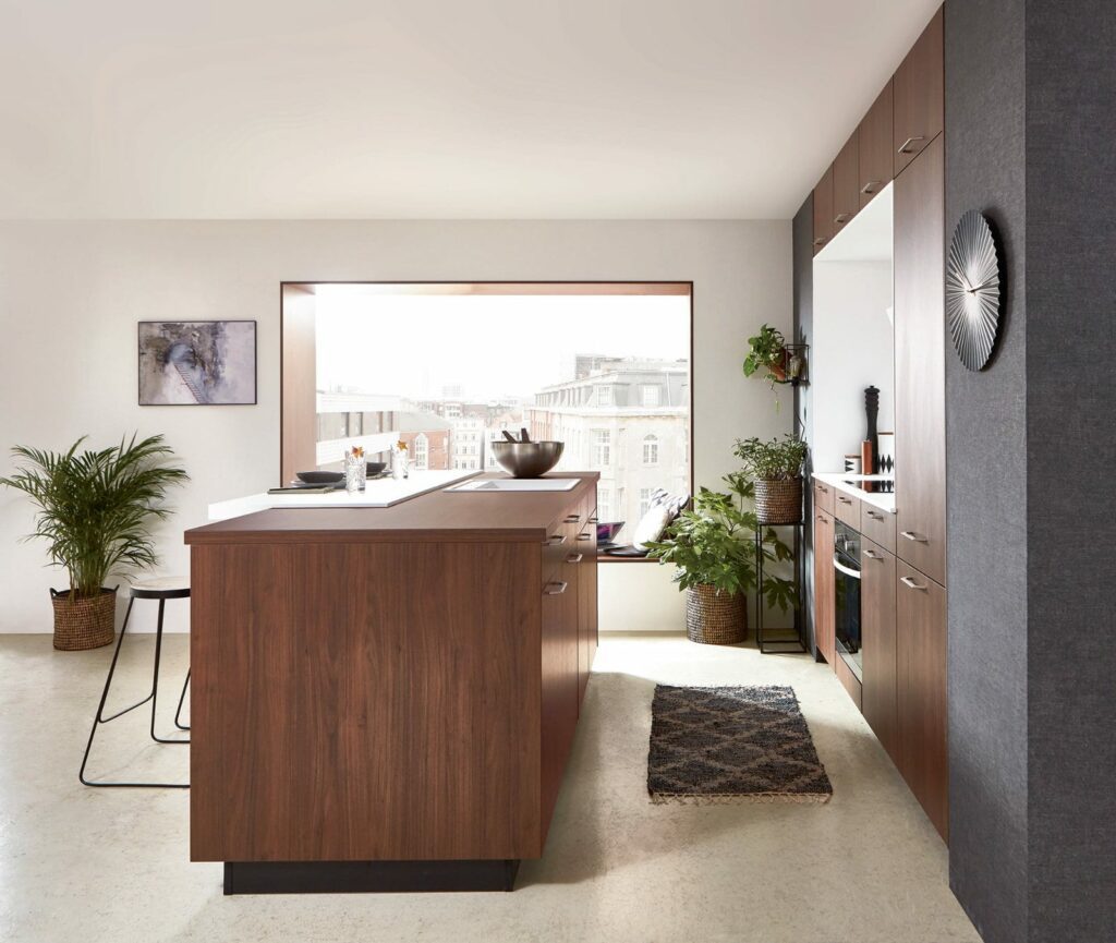 Nobilia Wood Open Plan Kitchen With Island 2021 1 | Kutchenhaus, Southport